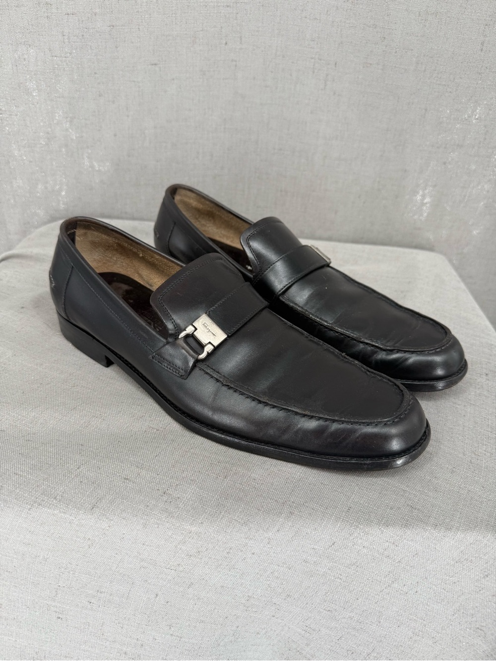 Salvatore Ferragamo Men's Black Leather Bit Loafer Size 8.5 D